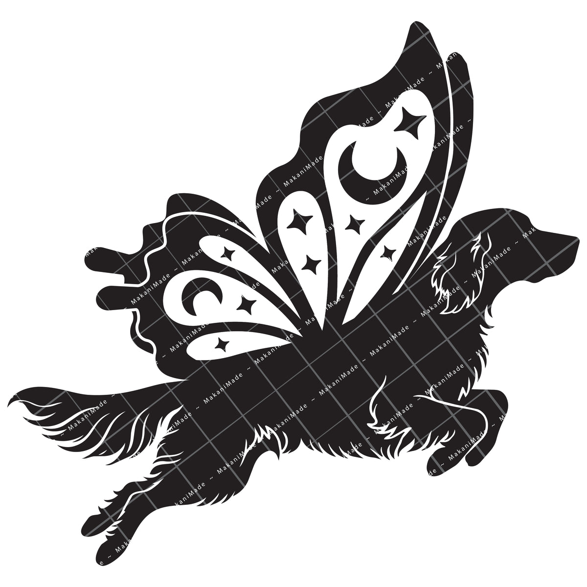 Leaping Butterfly English Setter Decal