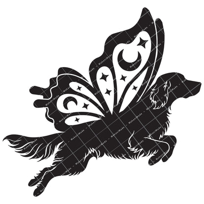 Leaping Butterfly English Setter Decal