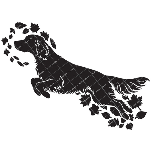 Fall Leaves English Setter Decal
