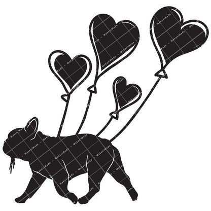 Heart Balloon French Bulldog Decal