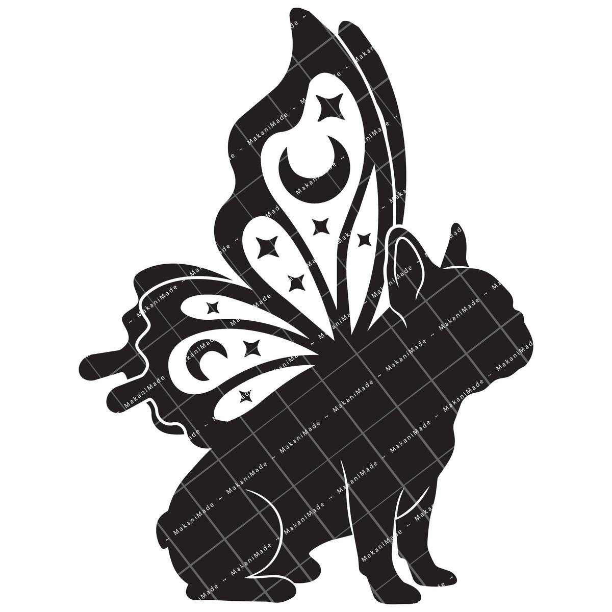 Butterfly Wing French Bulldog Decal