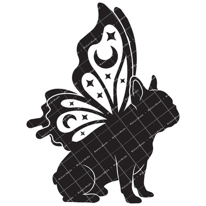 Butterfly Wing French Bulldog Decal