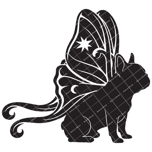 Moth Wing French Bulldog Decal
