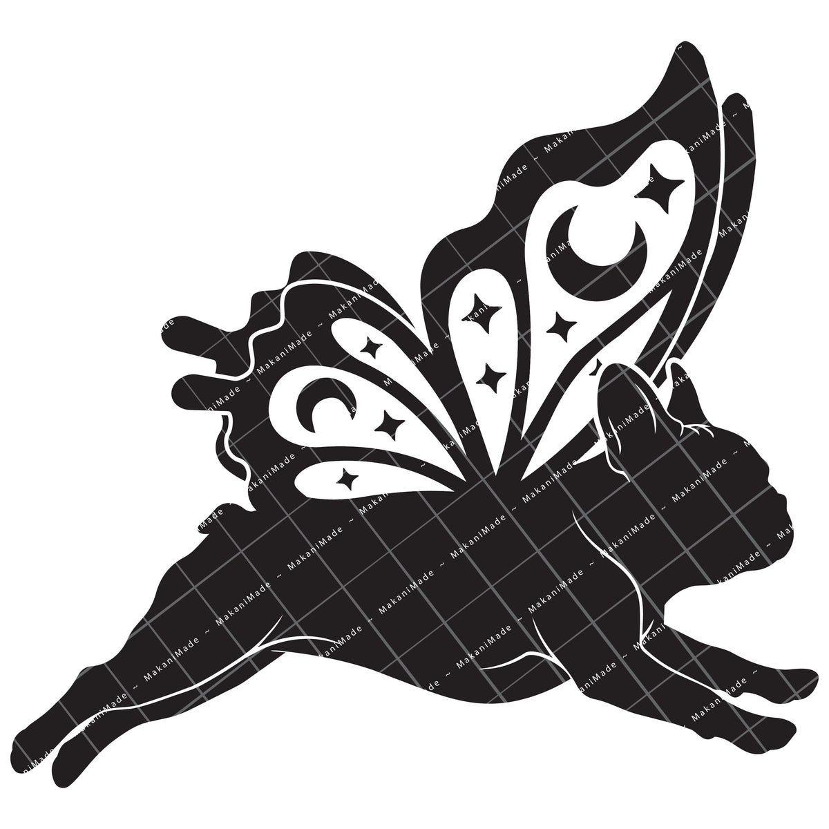 Leaping Butterfly French Bulldog Decal