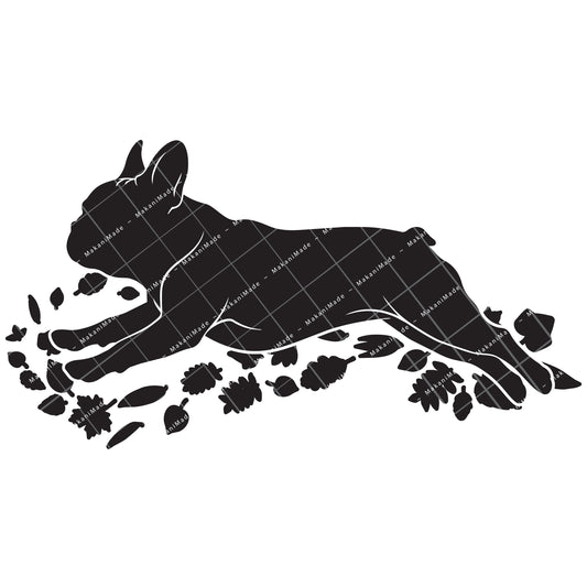 Fall Leaves French Bulldog Decal