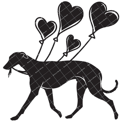 Heart Balloon Greyhound Decal