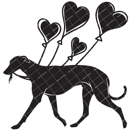 Heart Balloon Greyhound Decal