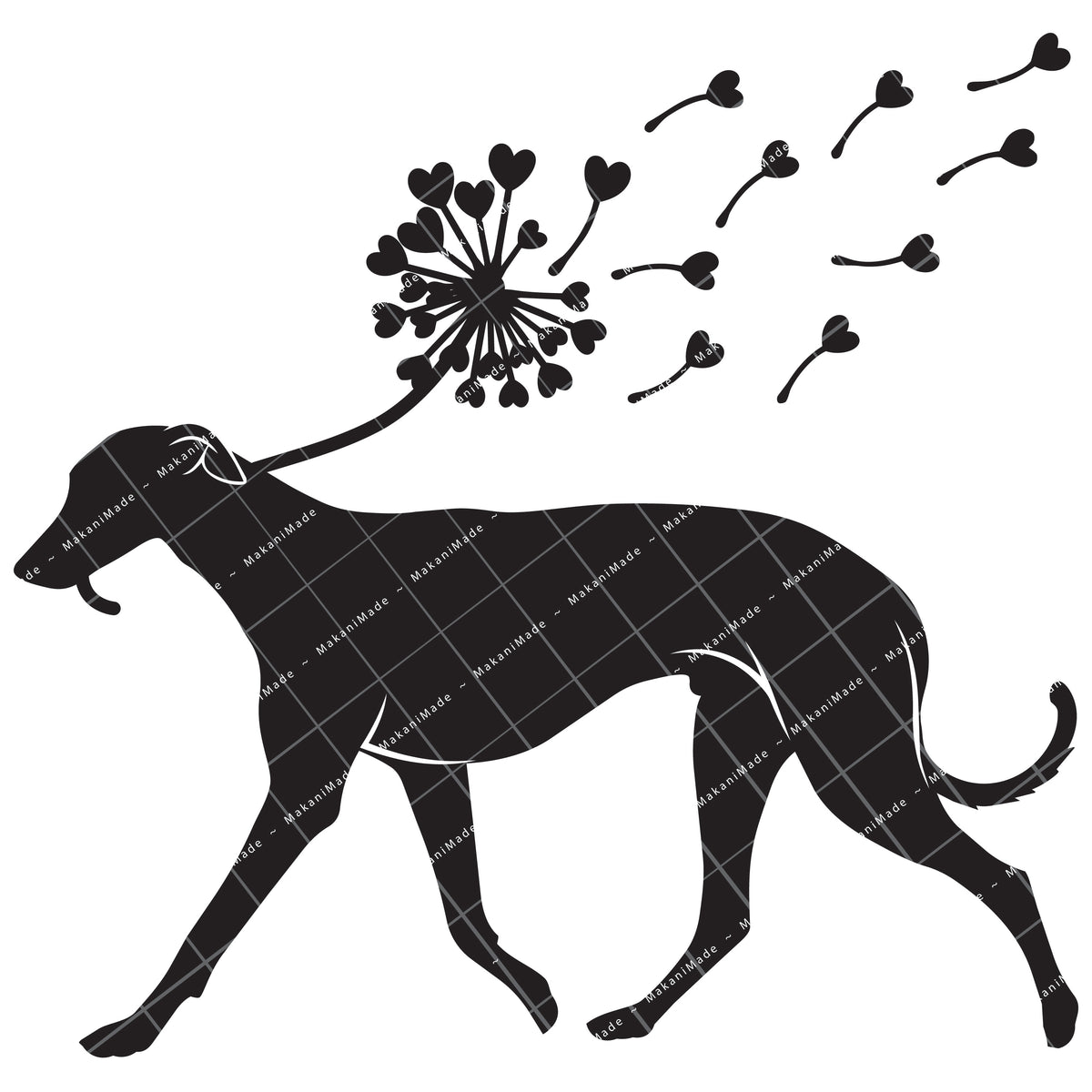 Dandelion Fluff Greyhound Decal