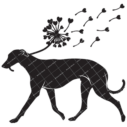 Dandelion Fluff Greyhound Decal