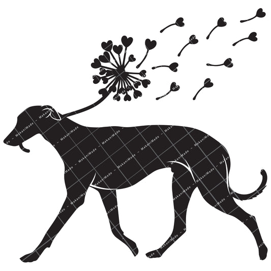 Dandelion Fluff Greyhound Decal