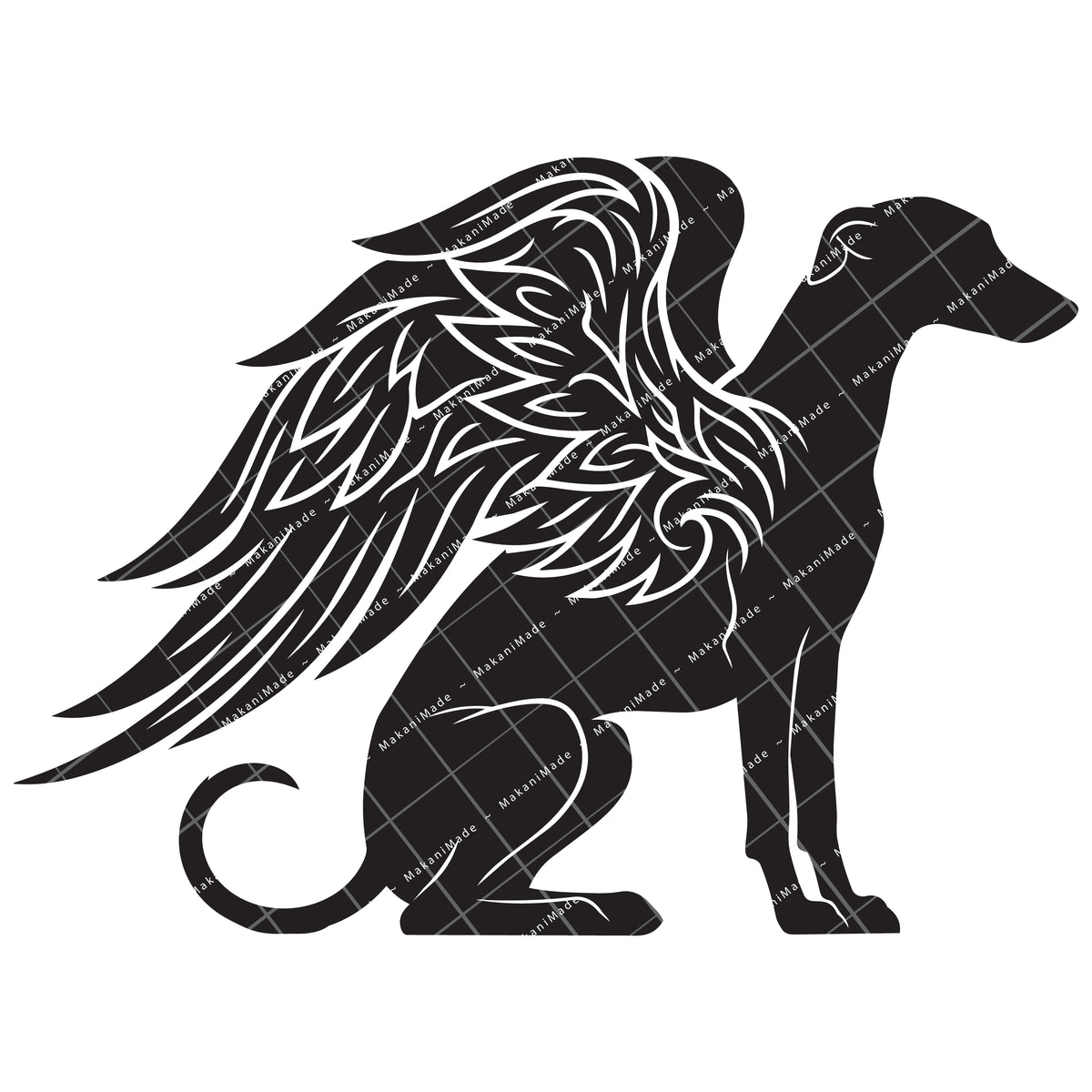 Angel Wing Greyhound Decal