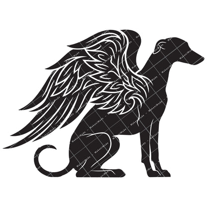 Angel Wing Greyhound Decal