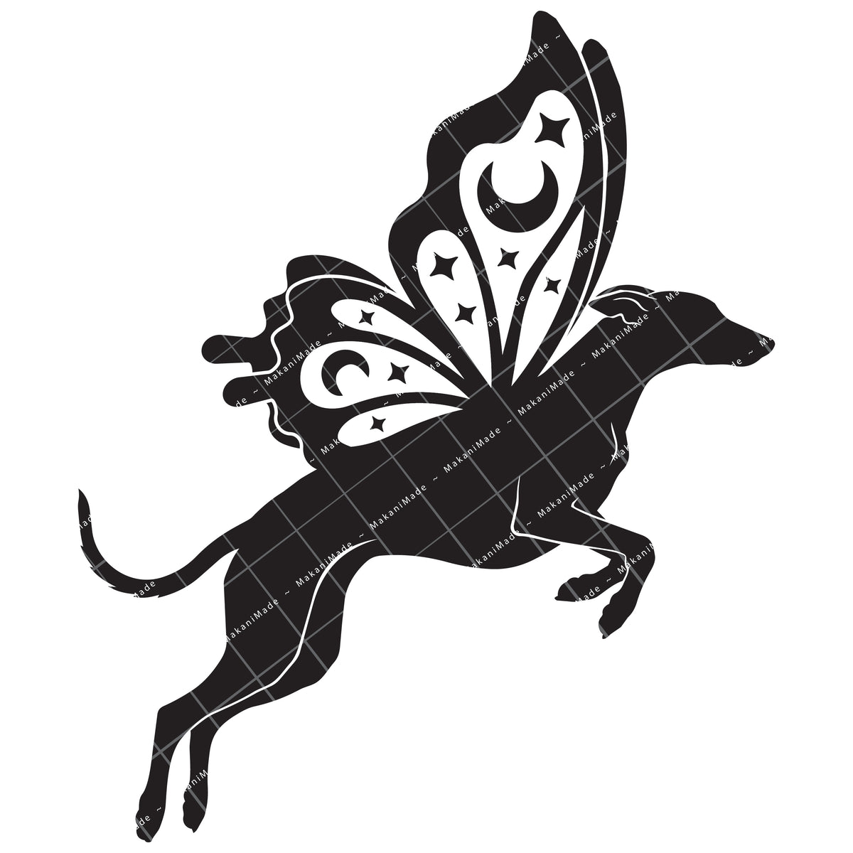 Leaping Butterfly Greyhound Decal