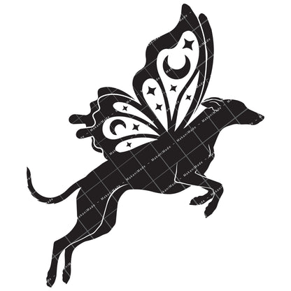 Leaping Butterfly Greyhound Decal
