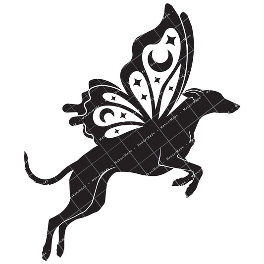 Leaping Butterfly Greyhound Decal