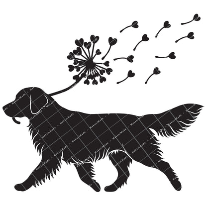 Dandelion Fluff Golden Retriever Decal