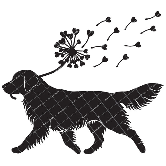 Dandelion Fluff Golden Retriever Decal