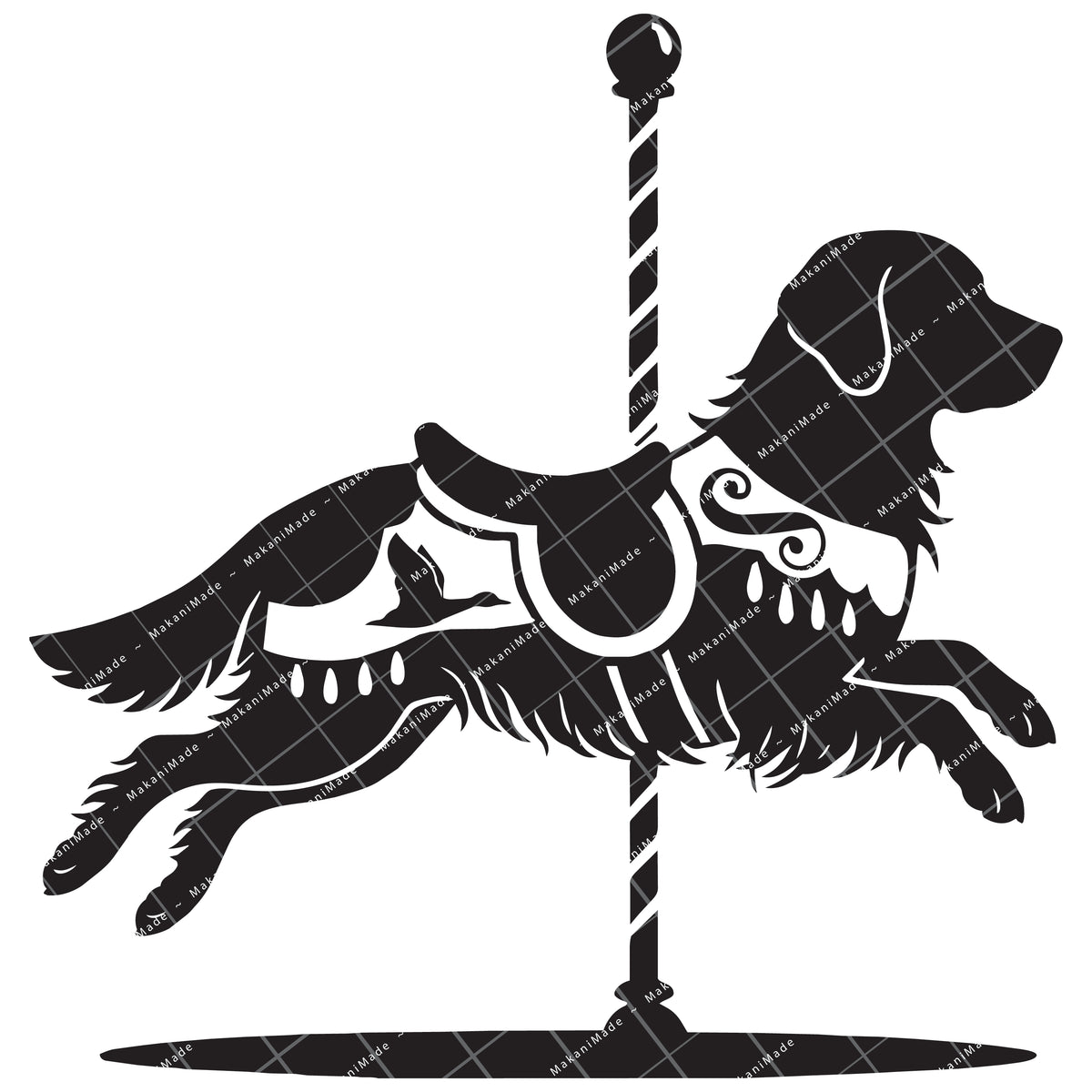 Carousel Golden Retriever Decal