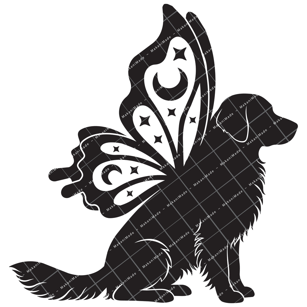 Butterfly Wing Golden Retriever Decal