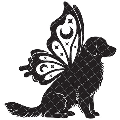Butterfly Wing Golden Retriever Decal
