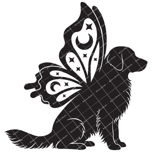 Butterfly Wing Golden Retriever Decal