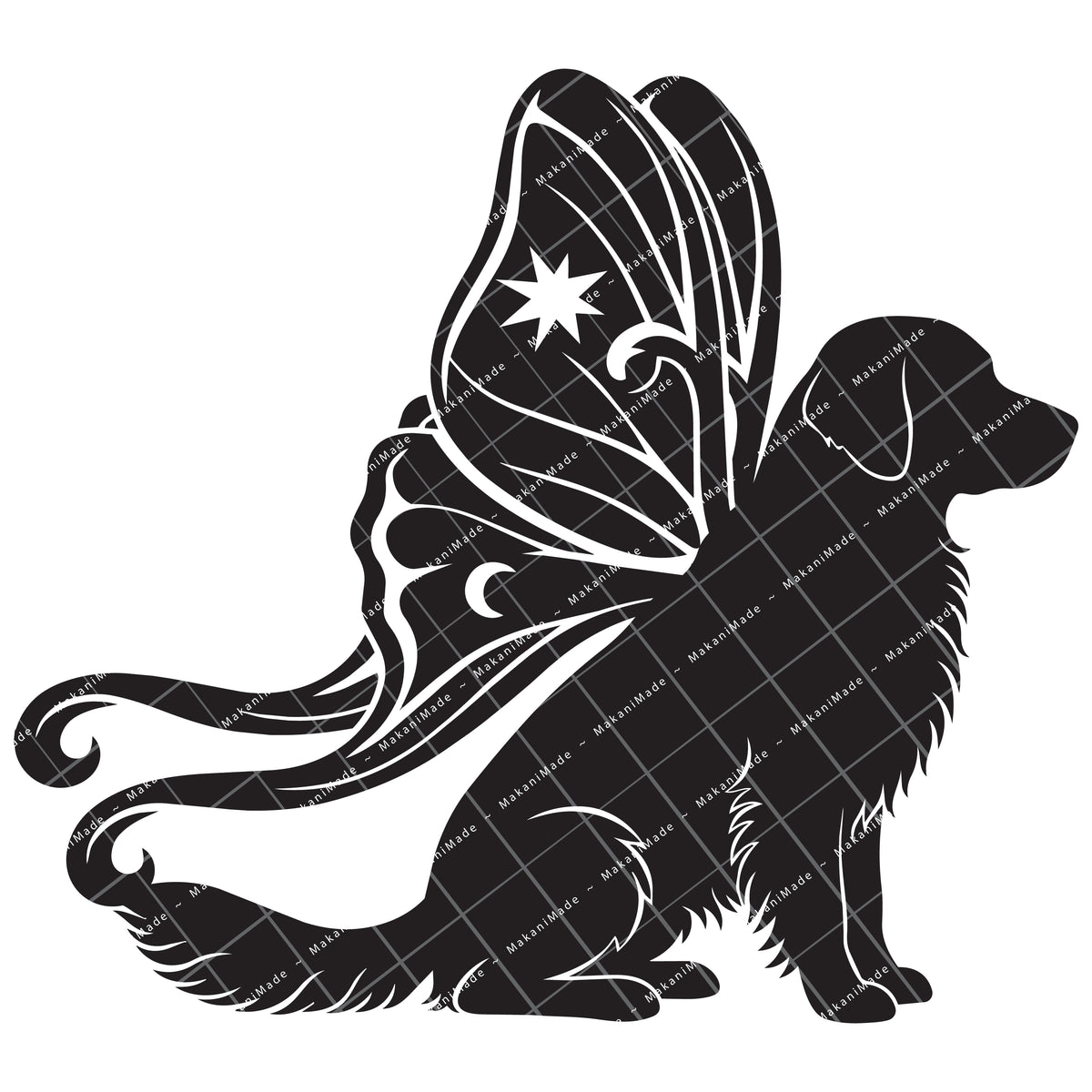 Moth Wing Golden Retriever Decal