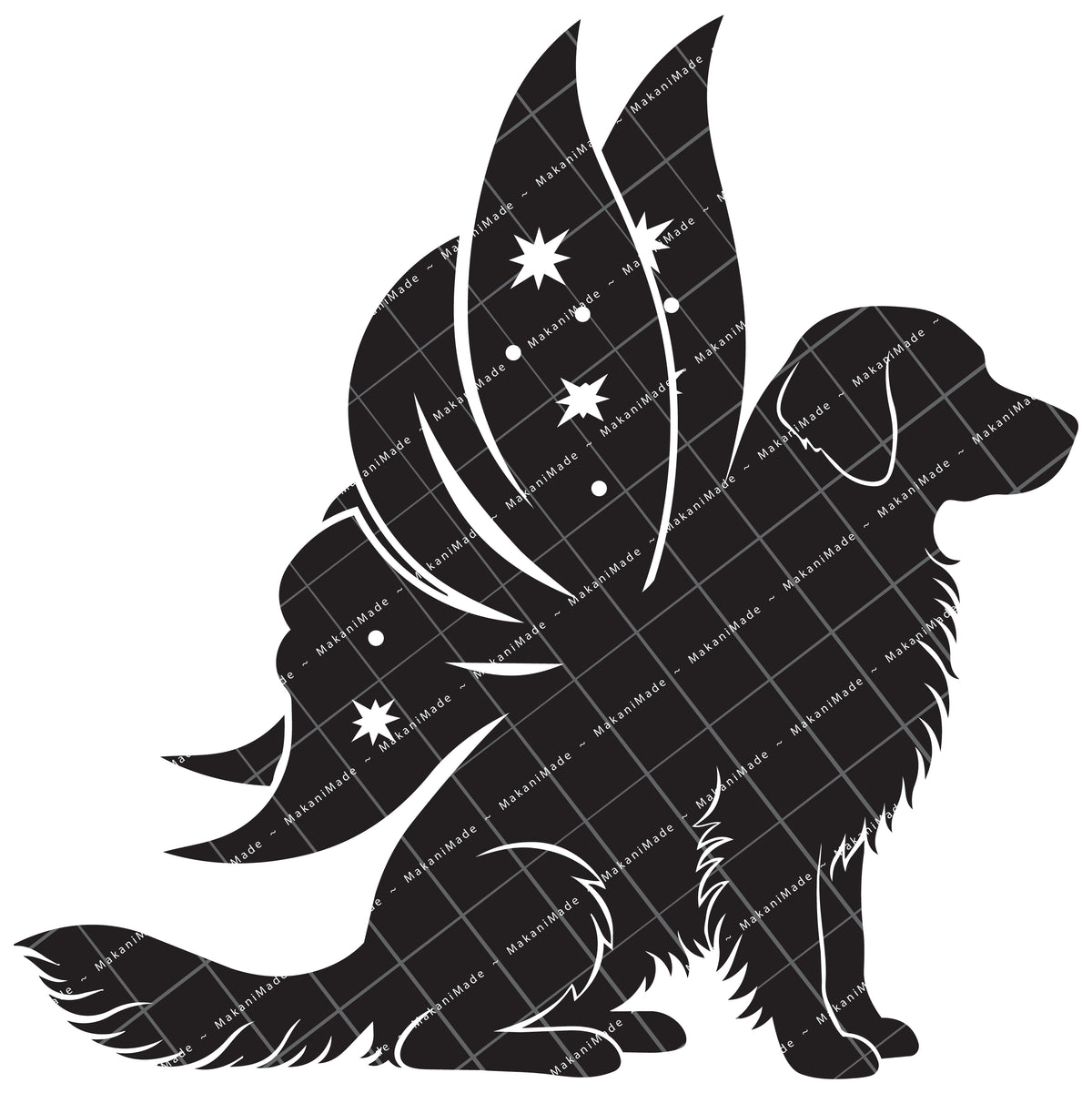 Fairy Wing Golden Retriever Decal