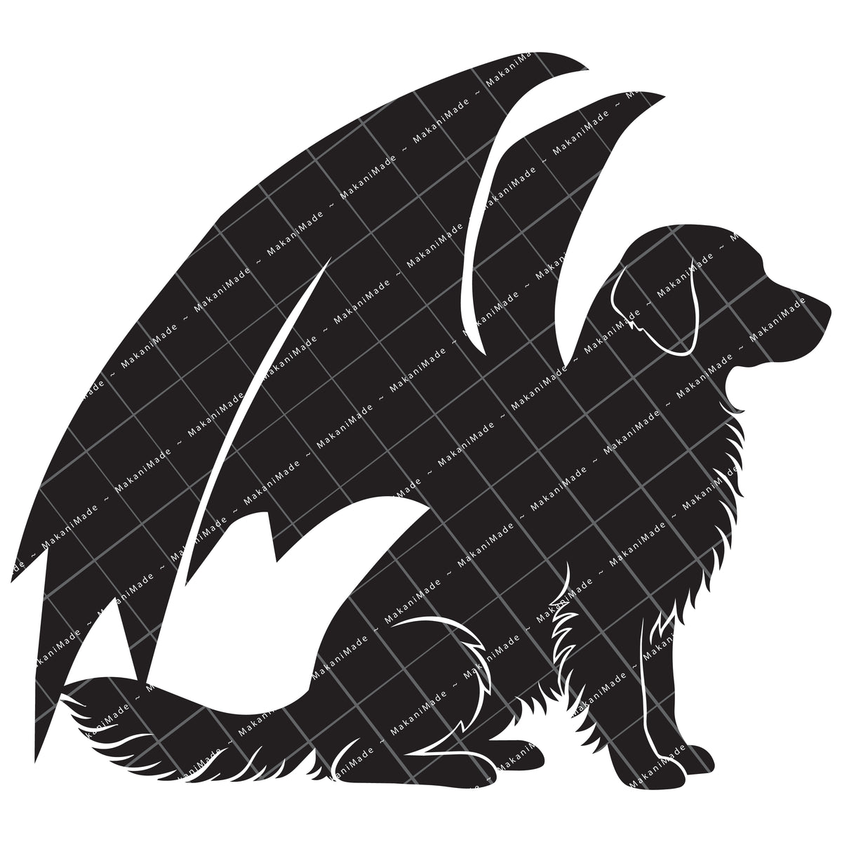 Dragon Wing Golden Retriever Decal