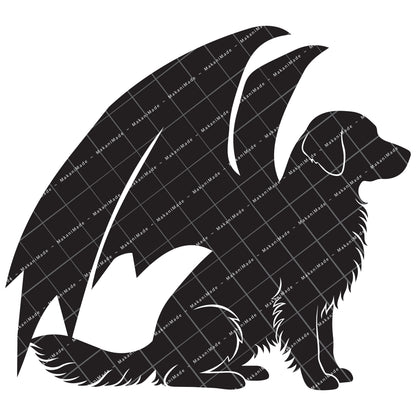 Dragon Wing Golden Retriever Decal