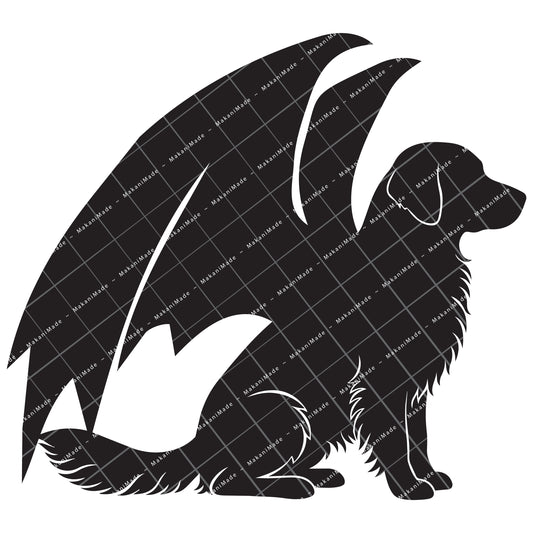 Dragon Wing Golden Retriever Decal