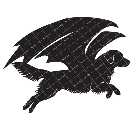 Leaping Dragon Golden Retriever Decal