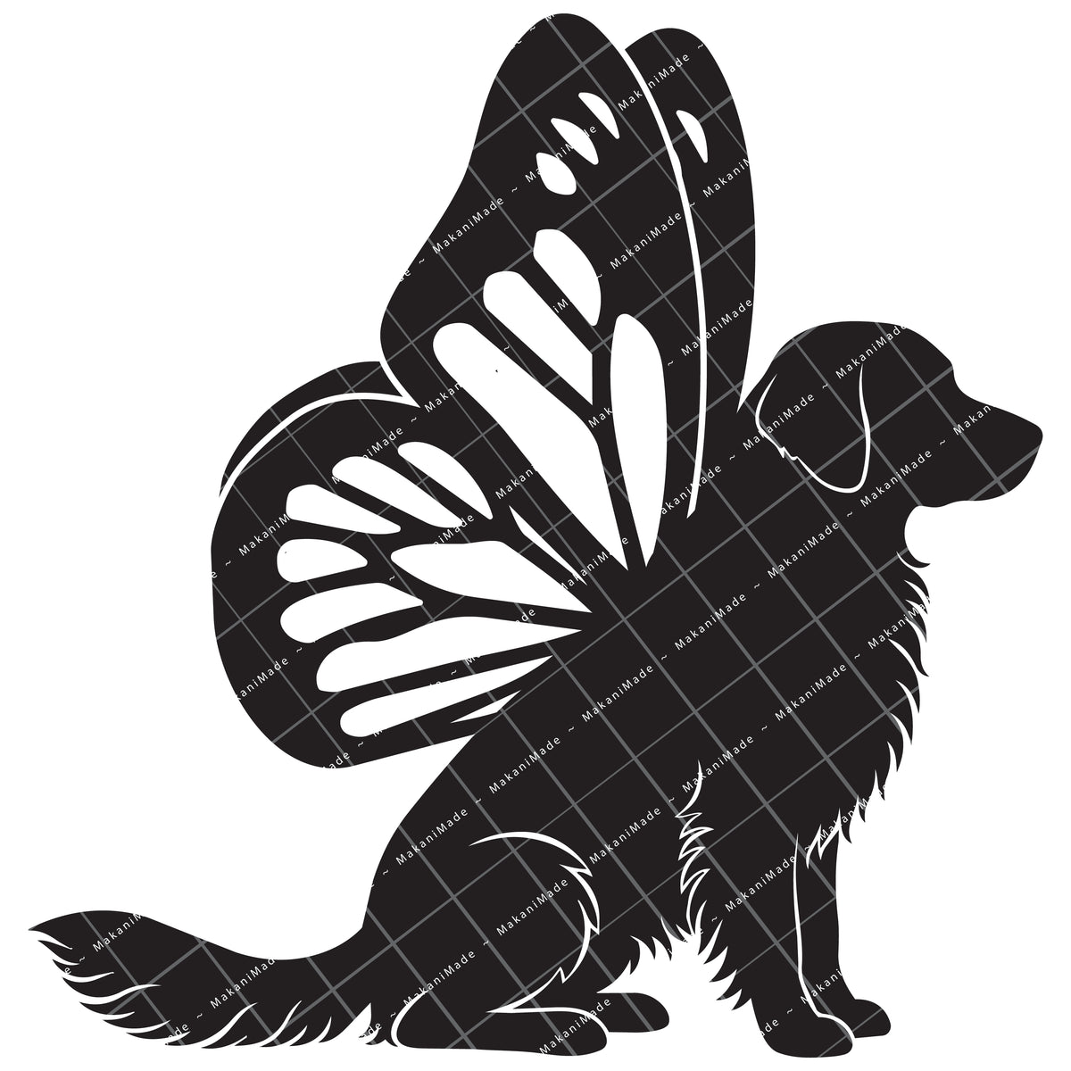 Monarch Wing Golden Retriever Decal