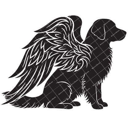 Angel Wing Golden Retriever Decal