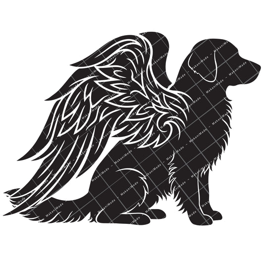 Angel Wing Golden Retriever Decal
