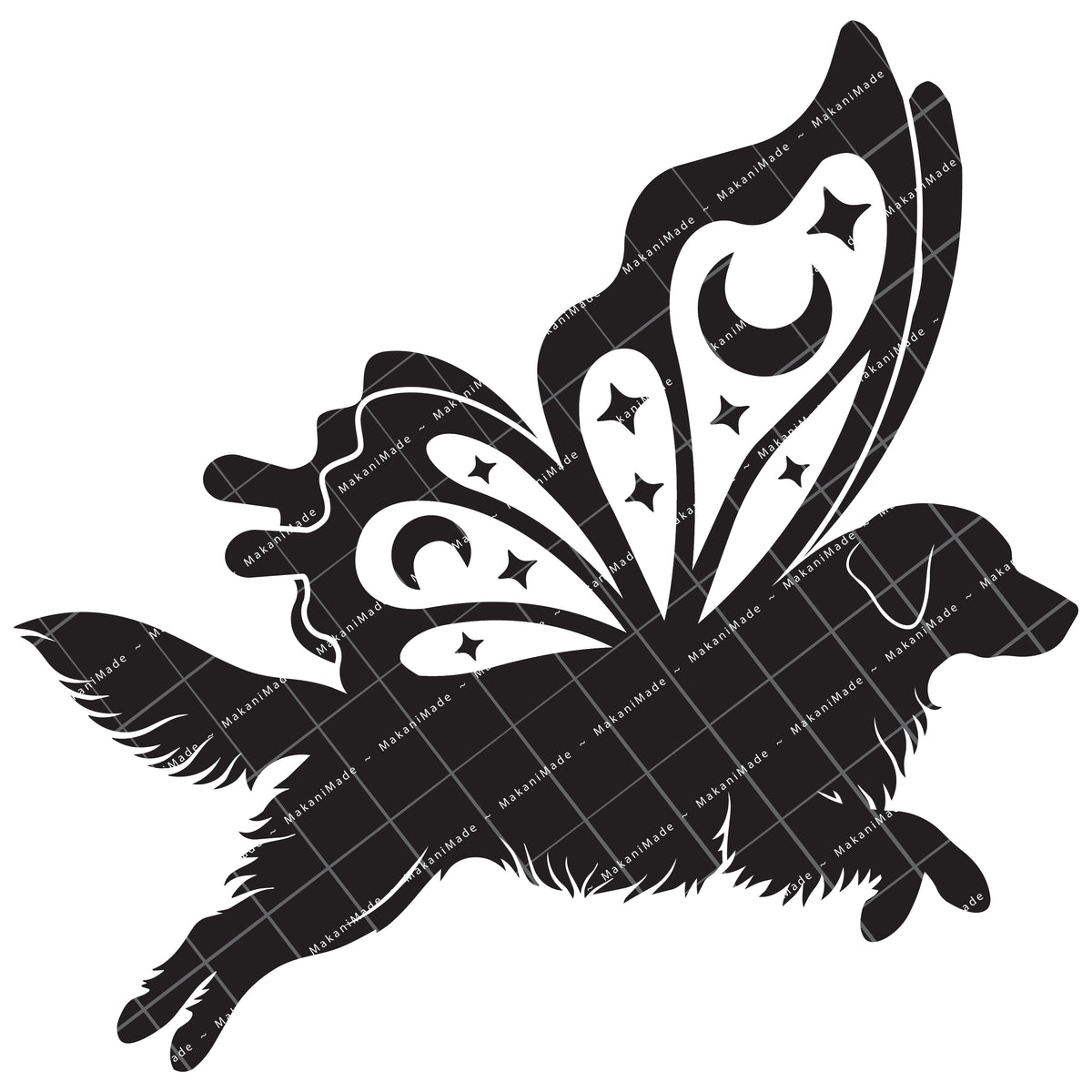 Leaping Butterfly Golden Retriever Decal