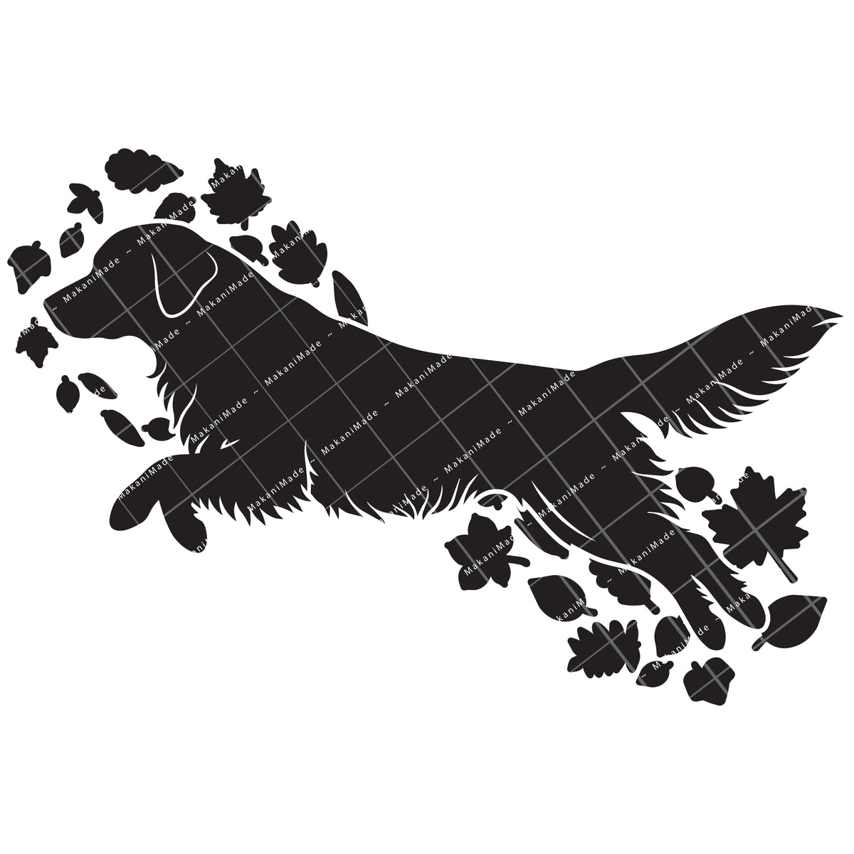 Fall Leaves Golden Retriever Decal