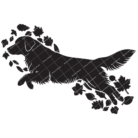 Fall Leaves Golden Retriever Decal