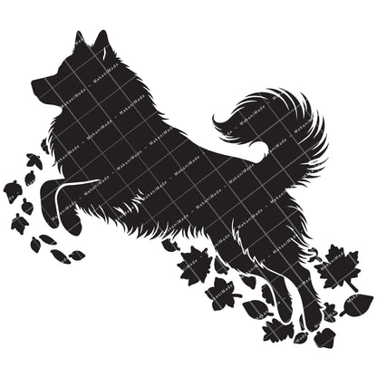 Fall Leaves Icelandic Sheepdog Decal
