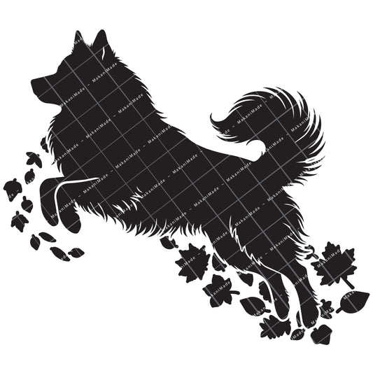 Fall Leaves Icelandic Sheepdog Decal