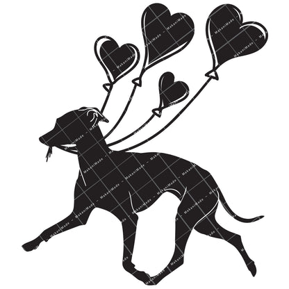 Heart Balloon Italian Greyhound Decal
