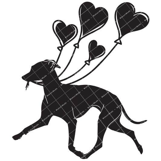 Heart Balloon Italian Greyhound Decal