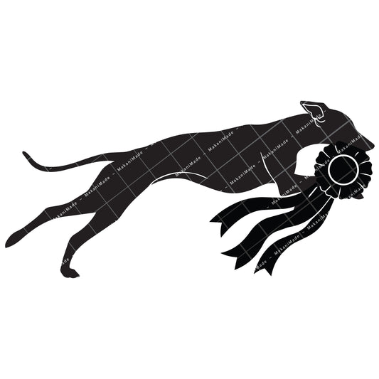 Coursing Rosette Italian Greyhound Decal