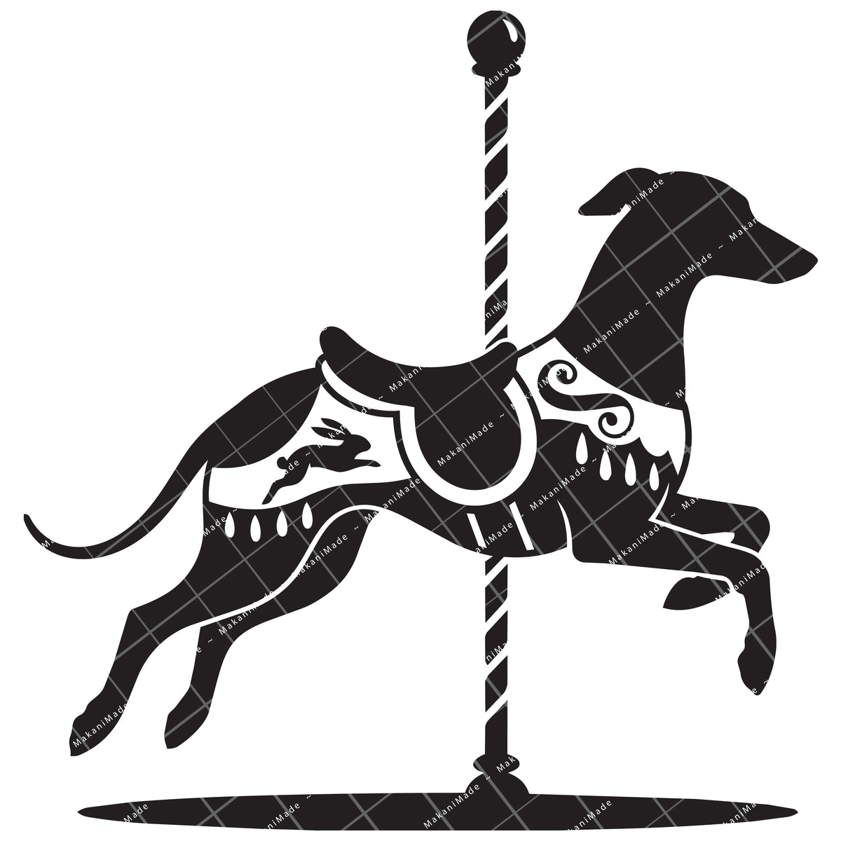 Carousel Italian Greyhound Decal