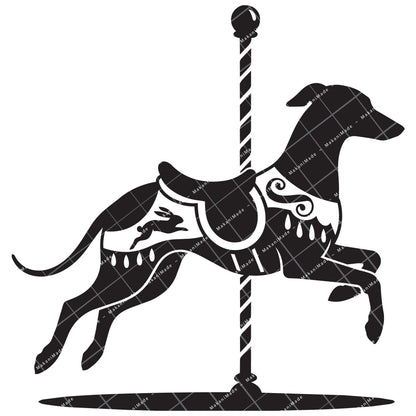 Carousel Italian Greyhound Decal