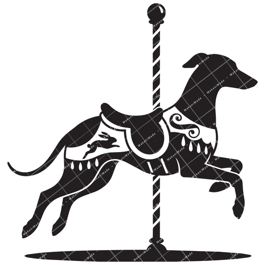 Carousel Italian Greyhound Decal
