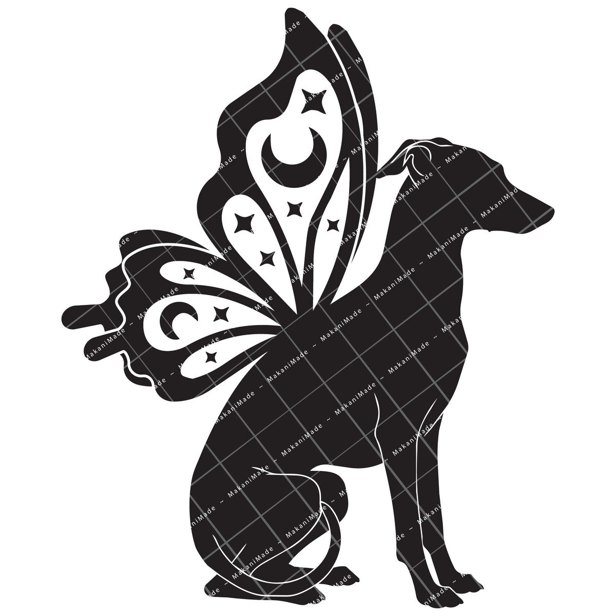 Butterfly Wing Italian Greyhound Decal