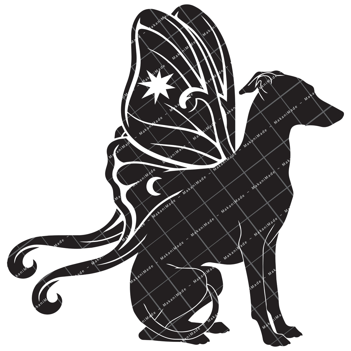 Moth Wing Italian Greyhound Decal