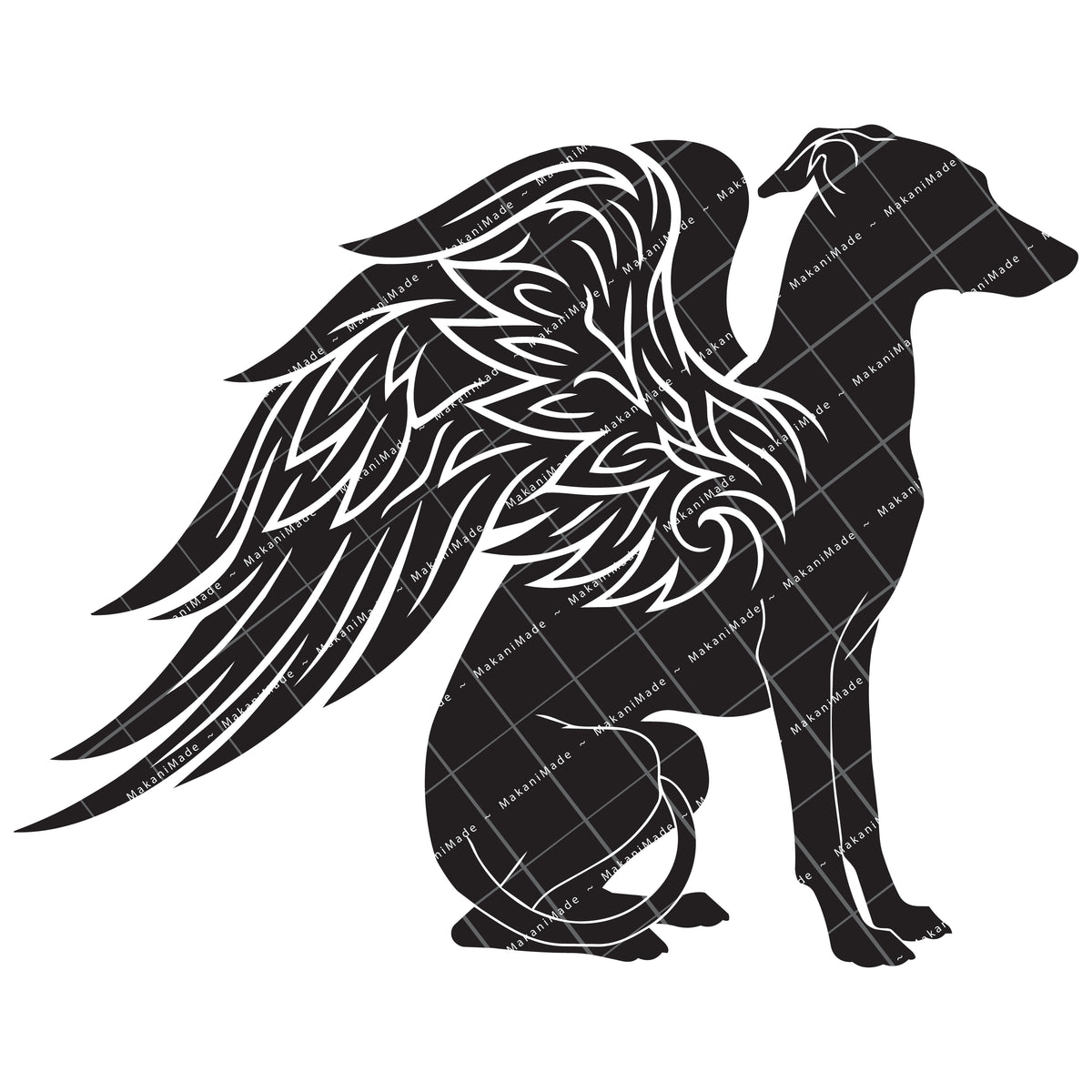 Angel Wing Italian Greyhound Decal
