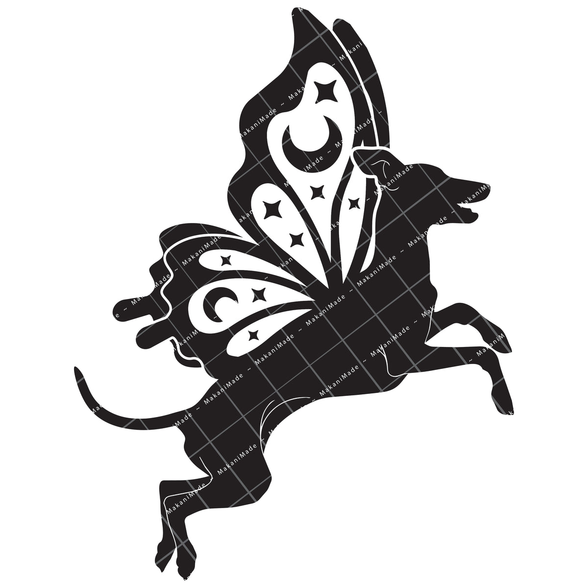 Leaping Butterfly Italian Greyhound Decal