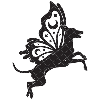 Leaping Butterfly Italian Greyhound Decal